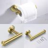 3-Piece Bathroom Hardware Set with Toilet Paper Holder, Towel Ring, Adjustable Towel Bar, Wall Mount Bath Accessory Set RT