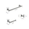 3-Piece Bathroom Hardware Set with Toilet Paper Holder, Towel Ring, Adjustable Towel Bar, Wall Mount Bath Accessory Set RT